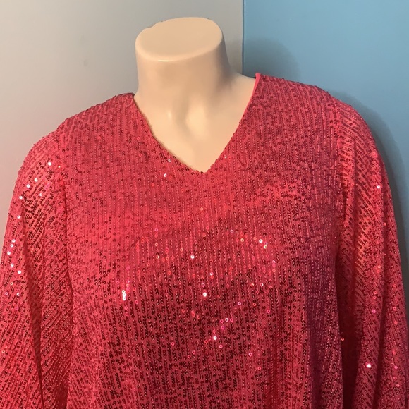 Winey Chicks lined sequin top with elastic sleeves - Picture 2 of 8